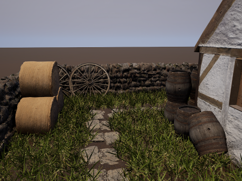 Village House with Garden 3D Model