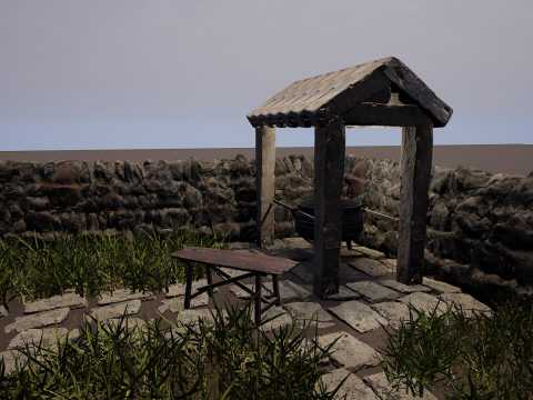 Village House with Garden 3D Model