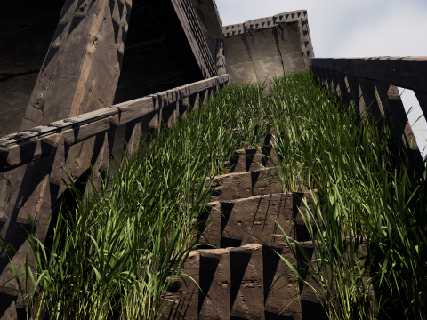 Medieval Two Storey Village House with Barn 3D 모델