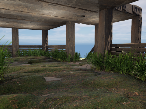 Medieval Two Storey Village House with Barn 3D 모델