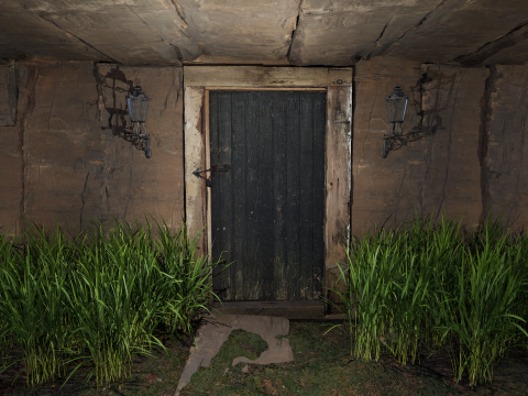 Medieval Two Storey Village House with Barn 3D 모델