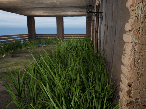 Medieval Two Storey Village House with Barn 3D Model