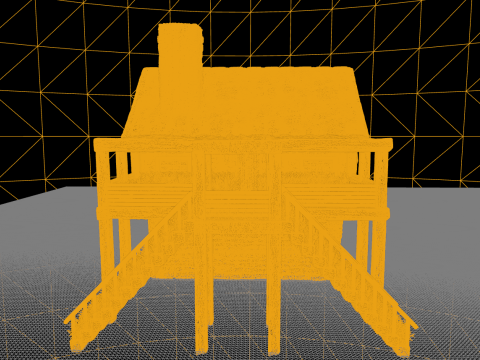 Medieval Two Storey Village House with Barn 3D 모델
