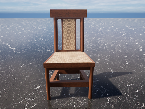 Four Decorated Granite Chairs Modello 3D