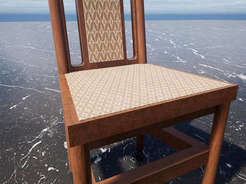 Four Decorated Granite Chairs Modello 3D