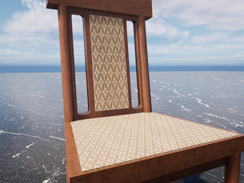 Four Decorated Granite Chairs Modello 3D
