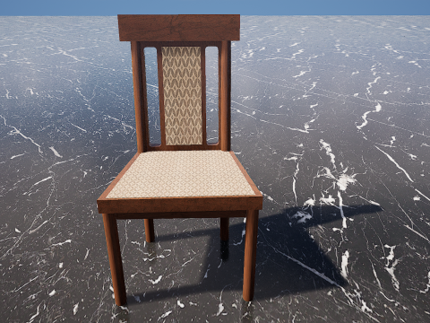 Four Decorated Granite Chairs Modello 3D