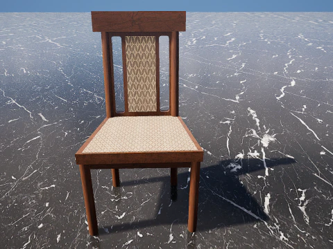 Four Decorated Granite Chairs 3D Model