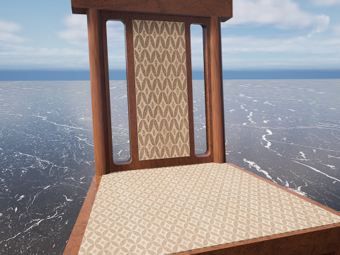 Four Decorated Granite Chairs Modello 3D