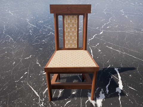 Four Decorated Granite Chairs Modello 3D
