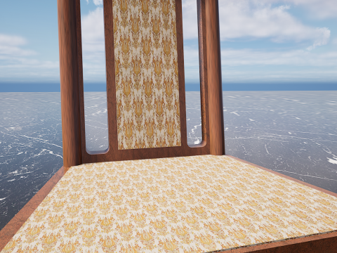 Four Decorated Granite Chairs Modello 3D