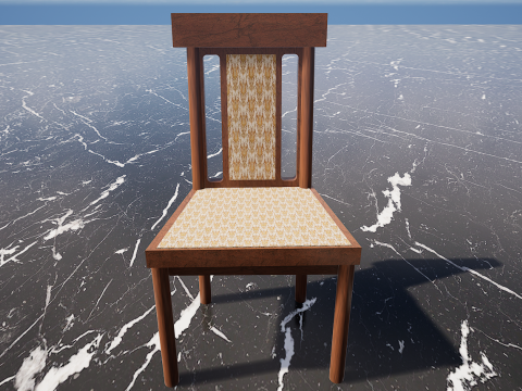Four Decorated Granite Chairs Modello 3D