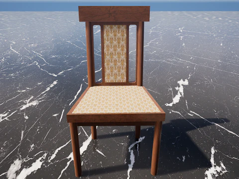 Four Decorated Granite Chairs 3D Model