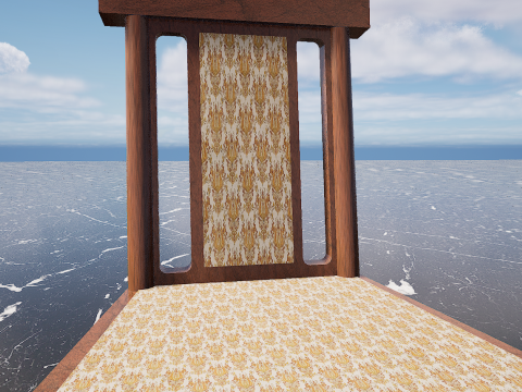 Four Decorated Granite Chairs Modello 3D