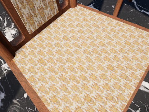 Four Decorated Granite Chairs Modello 3D