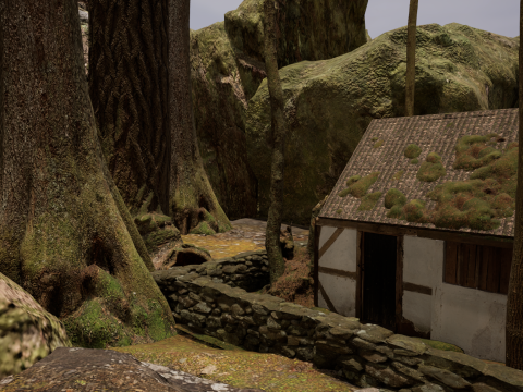 Fantasy Village House in the Dark Forest 3D 模型