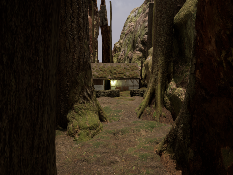 Fantasy Village House in the Dark Forest 3D 模型