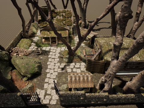 Nordic Cozy Village Farm Highly Detailed 3Dモデル