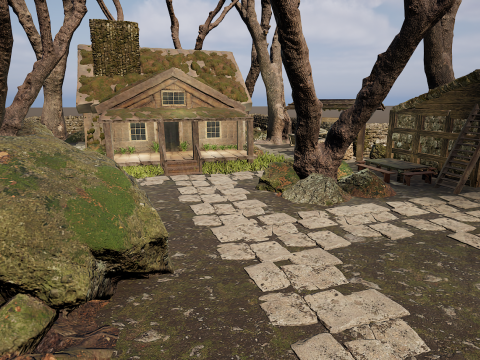 Nordic Cozy Village Farm Highly Detailed 3D Model