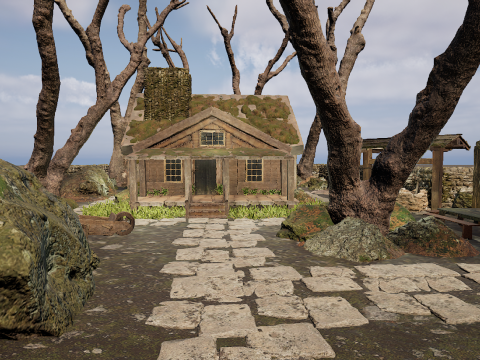 Nordic Cozy Village Farm Highly Detailed 3D Model
