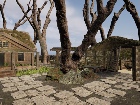 Nordic Cozy Village Farm Highly Detailed 3D Model