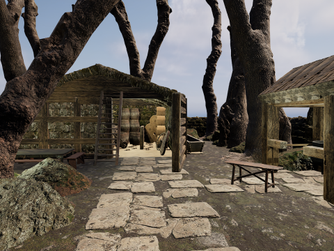 Nordic Cozy Village Farm Highly Detailed 3D Model