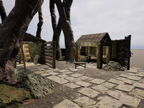 Nordic Cozy Village Farm Highly Detailed 3D Model