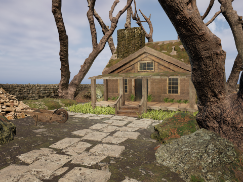 Nordic Cozy Village Farm Highly Detailed 3D Model