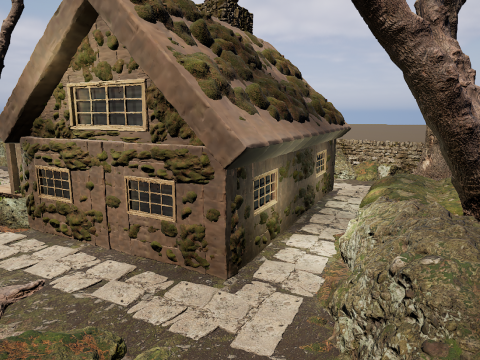 Nordic Cozy Village Farm Highly Detailed 3D Model