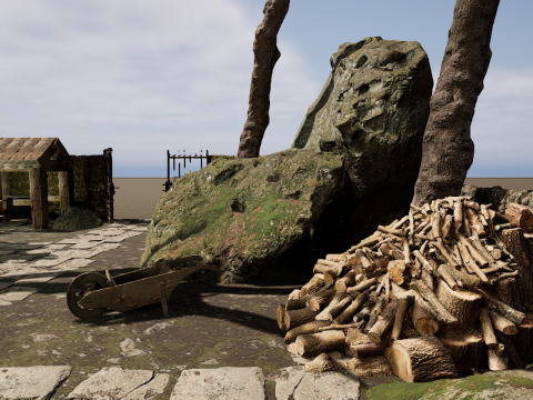Nordic Cozy Village Farm Highly Detailed 3D Model