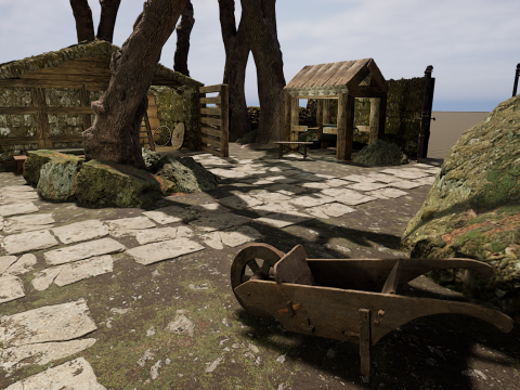 Nordic Cozy Village Farm Highly Detailed 3D Model