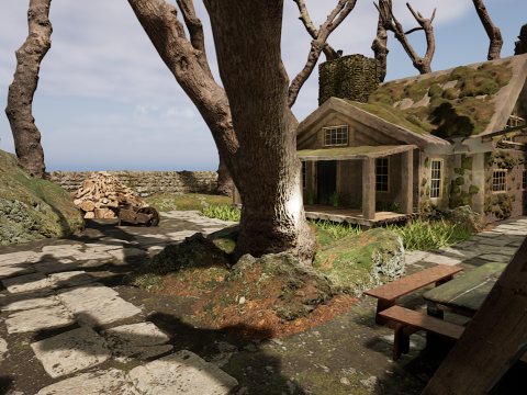 Nordic Cozy Village Farm Highly Detailed 3D Model