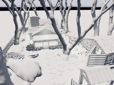 Nordic Cozy Village Farm Highly Detailed 3D Model
