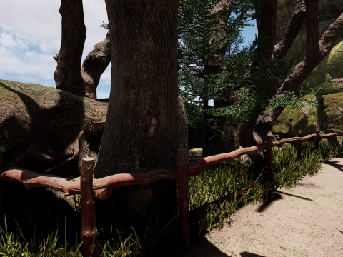 Wooden House and Path in a Fantasy Nordic Forest 3D 模型