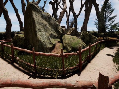 Wooden House and Path in a Fantasy Nordic Forest 3D 模型