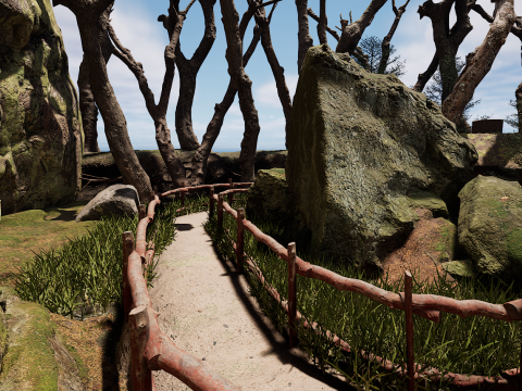 Wooden House and Path in a Fantasy Nordic Forest 3D 模型