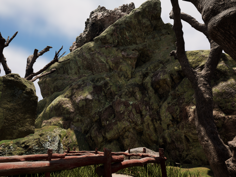 Wooden House and Path in a Fantasy Nordic Forest 3D 模型