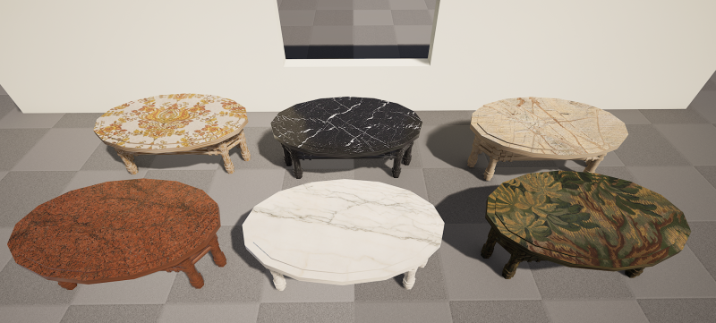 6 Detailed Granite Table 4K Model 3D .c4d .max .obj .3ds .fbx .stl .blend