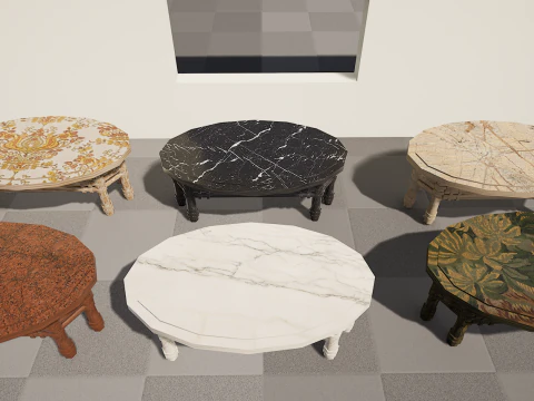 6 Szczeg&oacute;łowy st&oacute;ł granitowy 4K Model 3D