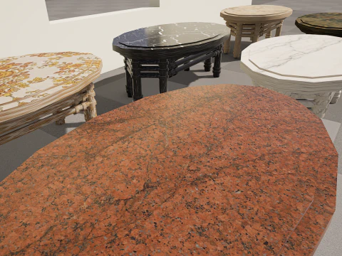 6 Detailed Granite Table 4K 3D Model