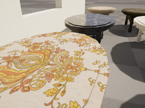 6 Detailed Granite Table 4K 3D Model
