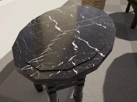 6 Detailed Granite Table 4K 3D Model