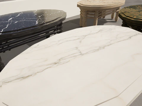 6 Detailed Granite Table 4K 3D Model