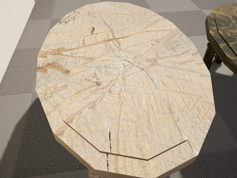 6 Detailed Granite Table 4K Model 3D