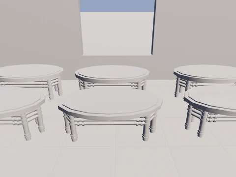6 Detailed Granite Table 4K 3D Model