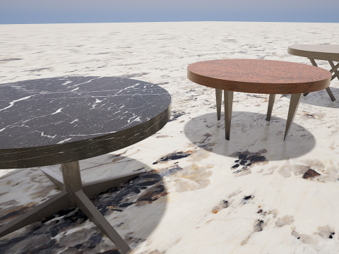 3 Modern Granite Table 4K Modelo 3D