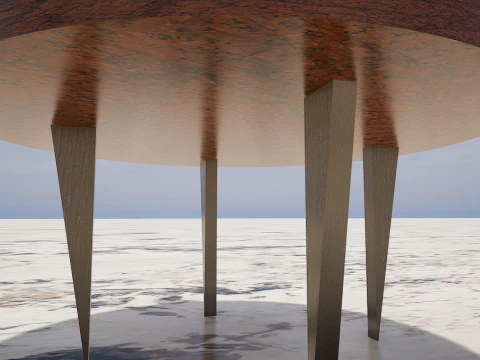 3 Modern Granite Table 4K 3D Model