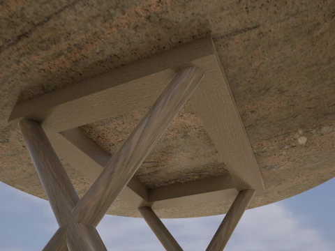 3 Modern Granite Table 4K 3D Model