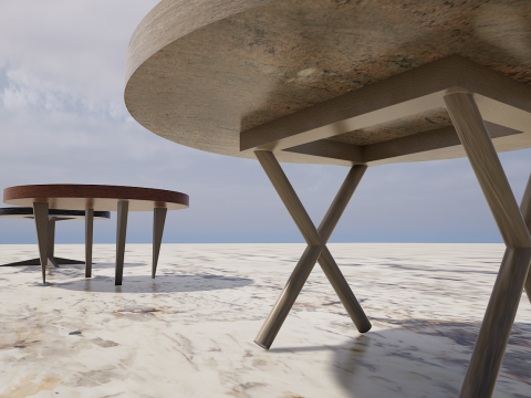 3 Modern Granite Table 4K 3D 모델