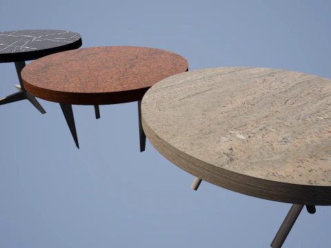 3 Modern Granite Table 4K 3D Model